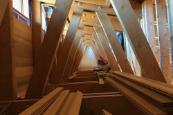 Photo: Timber frame roof system and supporting structure in Roof Systems & Supporting Structures