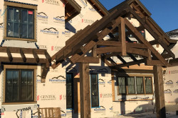 Photo: Outside of traditional timber frame home under construction in Traditional Timber Frame Home