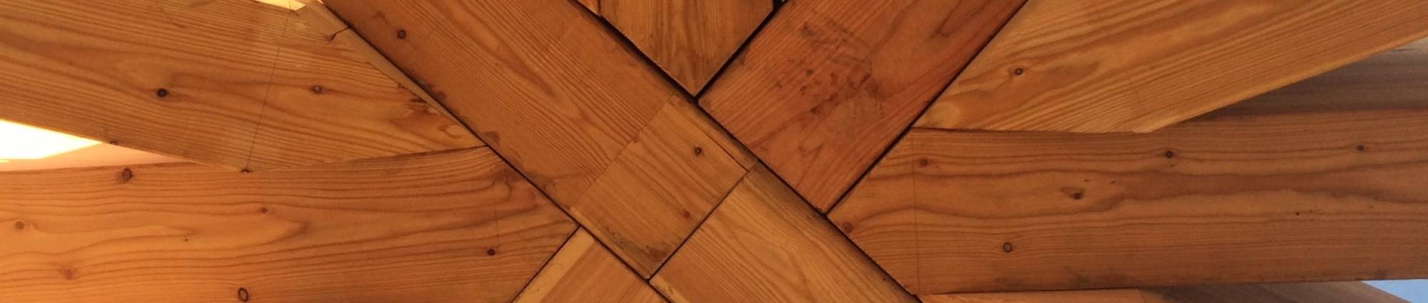Timber frame roof structure detail